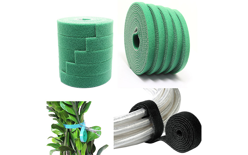 low profile hook and loop cable tie