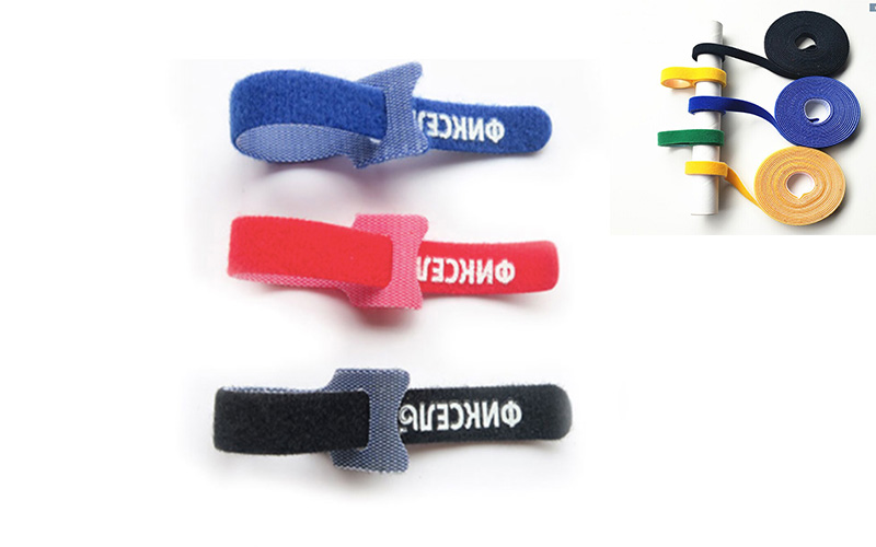 low profile hook and loop cable tie