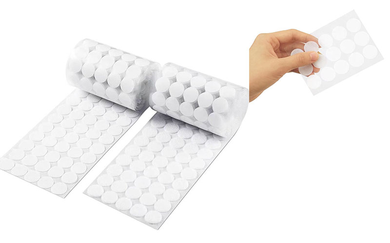 self-adhesive hook and loop velcro pads round