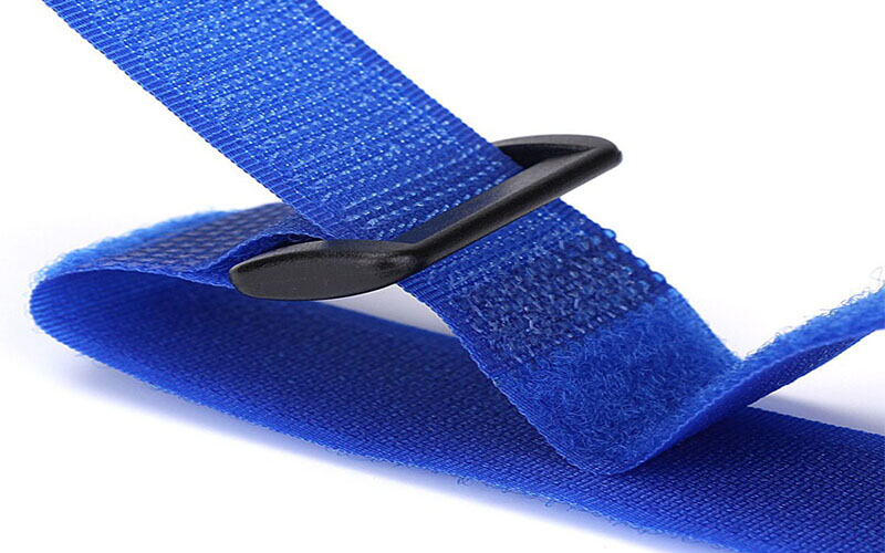blue adjustable velcro hook and loop straps