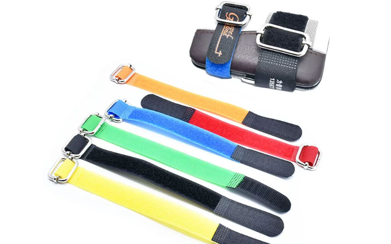 black hook and loop reusable cable tie down straps