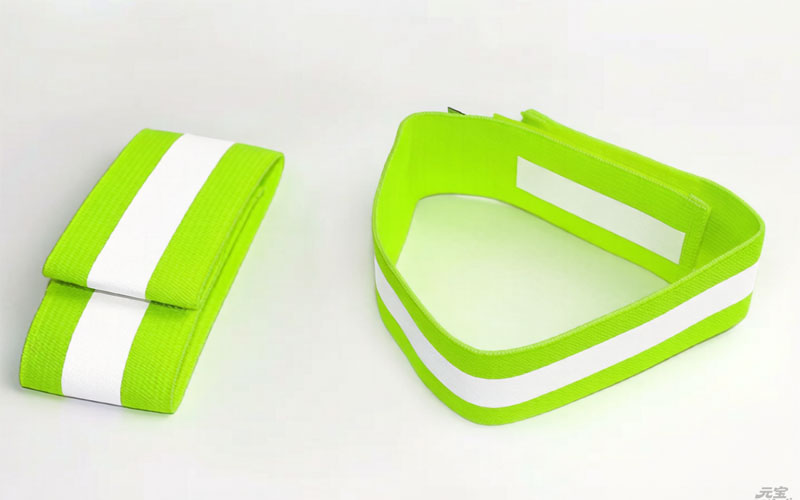 elastic reflective wristband with hook and loop velcro