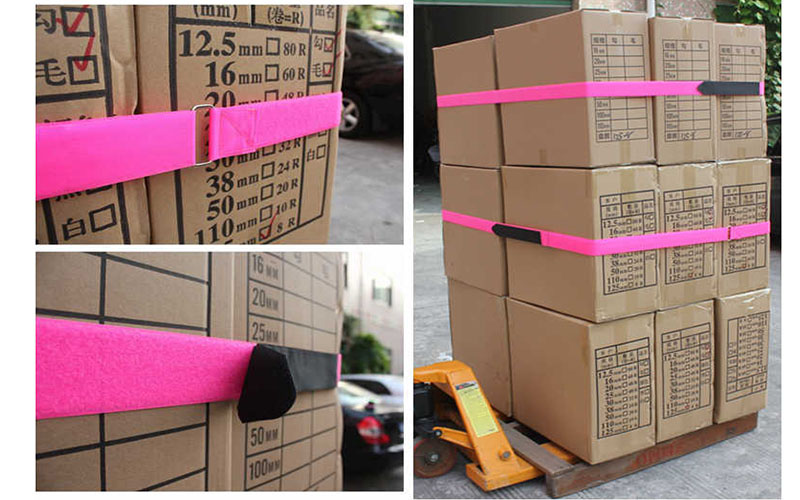 reusable hook and loop pallet strap bag