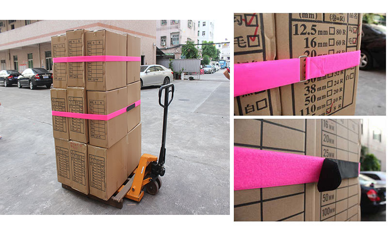 reusable hook and loop pallet strap bag