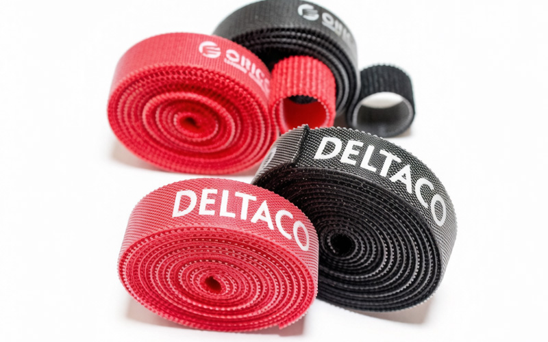 velcro rools for cables on white background.